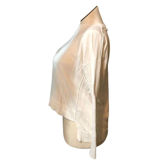 Athleta Sweater Womens XS Crewneck Highland Crossback Ivory Open Back - Picture 2 of 4